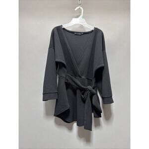Pretty Little Thing Black Wrap Detail Mini Dress Size 10